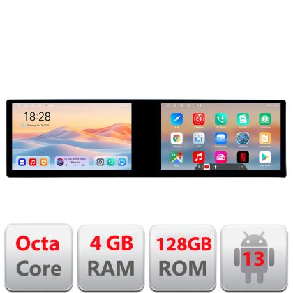 Navigatie universala 2 din 9 inch Edotec 2 ecrane  8 core 4+128 21.6 inch Incell android Wifi 5Ghz gps internet  C