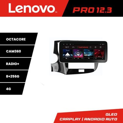 Navigatie Mitsubishi Outlander 2014- K-1230 Lenovo PRO 8+256 12.3 inch qled android 4G DSP gps internet