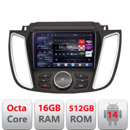Navigatie Ford Kuga 2015-2020 SYNC2 si SYNC3 8 core QLED 2K 16+512GB 360 Android Waze USB Navigatie Internet Youtube Radio Edotec