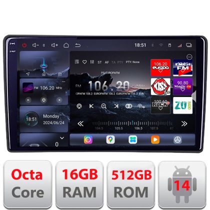 Navigatie Fiat Tipo 2020- Android radio gps internet 8 core QLED 2K 16+512GB 360 Edotec