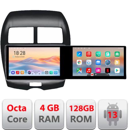Navigatie MITSUBISHI ASX 2013-2017 Kit-026 Edotec 2 ecrane  8 core 4+128 21.6 inch Incell android Wifi 5Ghz gps internet