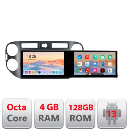 Navigatie VW TIGUAN si Golf Plus 2001-2011 Edotec 2 ecrane  8 core 4+128 21.6 inch Incell android Wifi 5Ghz gps internet