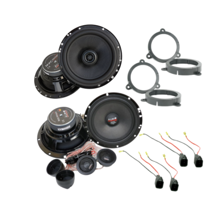 Pachet cu 2 difuzoare componente si 2 difuzoare coaxiale dedicate Renault Megane 2008-2012, cu inele si cablaj plug and play
