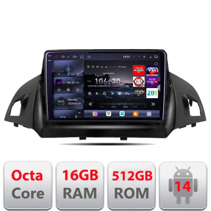 Navigatie Ford Kuga 2013-2017 Edotec Kit-362 8 core QLED 2K 16+512GB 360 Android Waze USB Navigatie Internet Youtube Radio