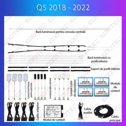 Lumini Ambientale NIGHTVIBE  Audi Q5 2018-2025 set complet control telefon sau sistem original