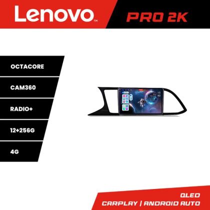 Navigatie Seat Leon MIB  Lenovo Kit-306 8 core QLED 2K 12+256 360 Android Waze USB Navigatie Internet Youtube Radio