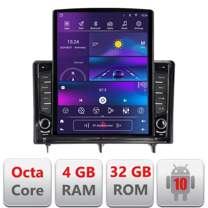 Navigatie Honda Civic 2022- dedicata Ouad core 4+32 ecran vertical 9.7" DSP 360 FHD AHD Android radio gps internet  kit-civic2022+EDT-E709+kit-10-9