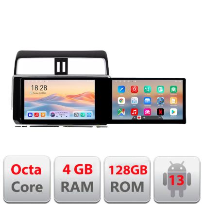 Navigatie Toyota Prado J150 2018- Kit-1065 Edotec 2 ecrane  8 core 4+128 21.6 inch Incell android Wifi 5Ghz gps internet
