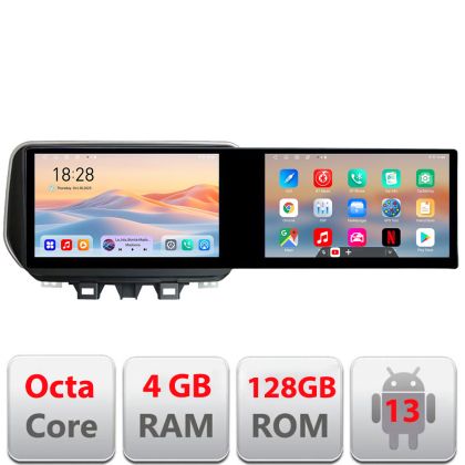 Navigatie Hyundai Tucson 2019 Edotec 2 ecrane  8 core 4+128 21.6 inch Incell android Wifi 5Ghz gps internet  Kit-1135