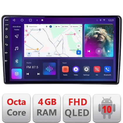 Navigatie Citroen C3 intre anii 2018- B-C3 Android Ecran QLED octa core 4+64 carplay android auto KIT-c3+EDT-E310V3