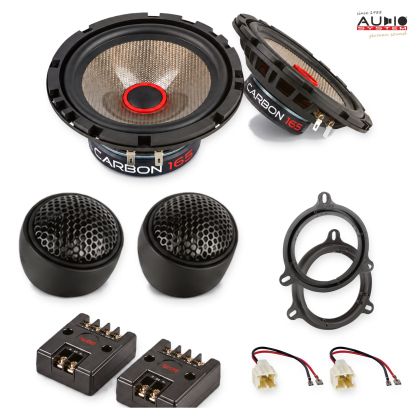 Pachet difuzoare Dacia Sandero Stepway (SD) 2013-2020 Audio System CARBON componente dedicate uși față