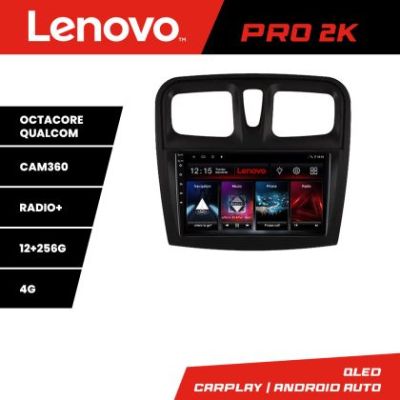 Navigatie Dacia Sandero 2012-2020 var B Android radio gps internet  8 core QLED 2K 12+256 360 Lenovo