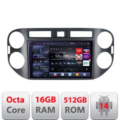 Navigatie VW TIGUAN si Golf plus 2007-2011 8 core QLED 2K 16+512 360 Android Waze USB Navigatie Internet Youtube Radio Edotec