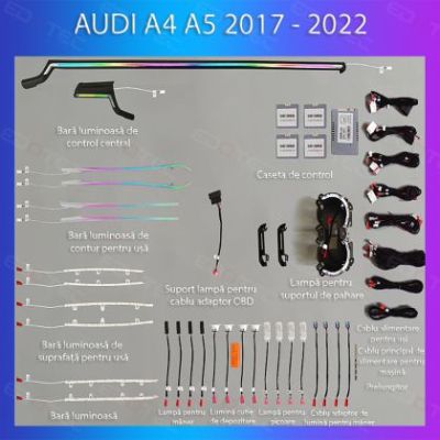 Lumini ambientale Audi A4 A5 2017-2022 set complet control telefon sau sistem original