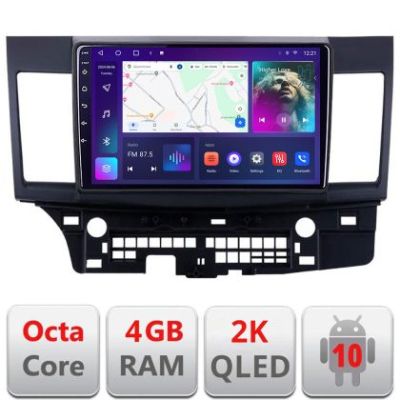 Navigatie MITSUBISHI LANCER Android Octa Core Ecran 2K QLED GPS 4G 4+32GB 360 KIT-037+EDT-E410-2K