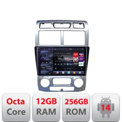 Navigatie Kia Sportage 2005-2007 Edotec Kit-0023 8 core QLED 2K 12+256GB 360 Android Waze USB Navigatie Internet Youtube Radio