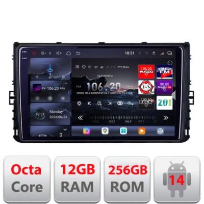 Navigatie grupul VW Edotec Kit-933 8 core QLED 2K 12+256GB 360 Android Waze USB Navigatie Internet Youtube Radio