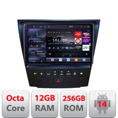 Navigatie Lexus GS-04 2004-2011 Edotec Kit- GS-04 8 core QLED 2K 12+256GB 360 Android Waze USB Navigatie Internet Youtube Radio