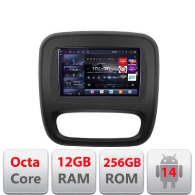 Navigatie Renault Trafic 2014-2017 Edotec Kit-rt09 8 core QLED 2K 12+256GB 360 Android Waze USB Navigatie Internet Youtube Radio v1