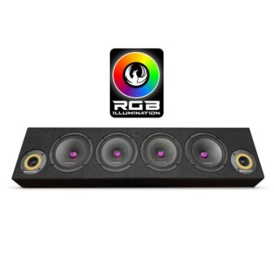 Cutie cu difuzoare iluminate Phonix Gold 1700W ieșire SPL 2 x 4 OHM 4 x difuzoare midrange 2 x tweetere pro audio