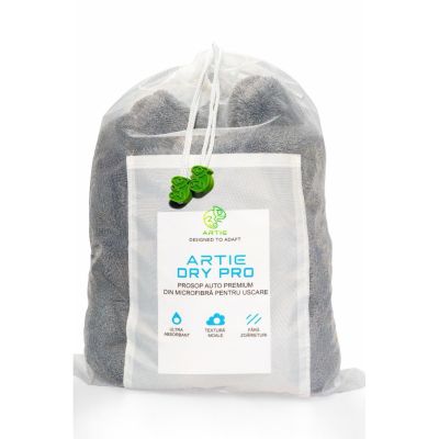 ARTIE DRY PRO – Prosop Uscare Auto Microfibră, 50x80cm, 2000gsm, Moale & Rezistent