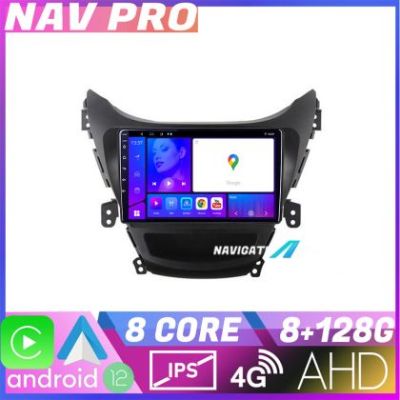 Navigatie Hyundai Elantra 2011 2013 KIT 092 EDOTEC-LITE Android Ecran 720P Octa Core 8 128 Carplay