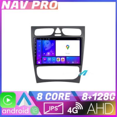 Navigatie Mercedes C W203 2000 2004 KIT clk EDOTEC-LITE Android Ecran 720P Octa Core 8 128 Carplay