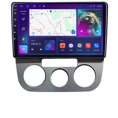 Navigatie VW Golf 5 2004-2010 clima manuala Android ecran Qled 2K Octa core 4+32 KIT-golf5-manual+EDT-E410-2K