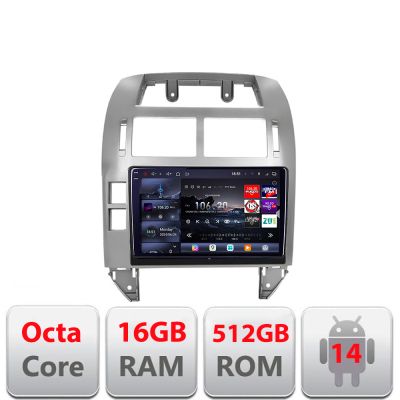 Navigatie VW Polo 2004-2011 Android radio gps internet 8 core QLED 2K 12+256GB 360 Edotec