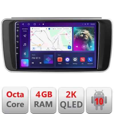 Navigatie Nissan Leaf 2018-2024 QLED 2K Octa core 4+32 DSP 360 Optic FHD internet gps radio carplay android auto kit-leaf+EDT-E409-2K