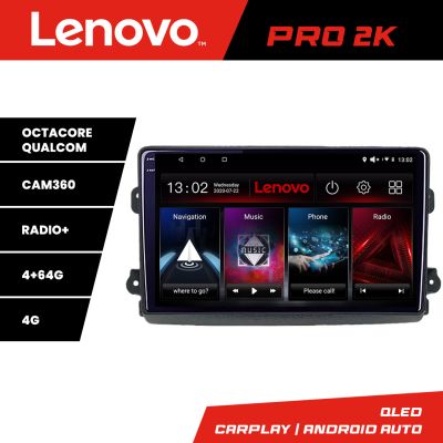 Navigatie Fiat Ducato 2021- Lenovo Qled 2K Octa Core 4+64 360 DSP carplay android auto radio gps internet KIT-ducato2024+PRO-2K-9-4+64