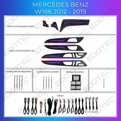 Lumini Ambientale trimuri carbon Mercedes GLE GLS W166 2012-2019 control pe sistemul original sau telefon