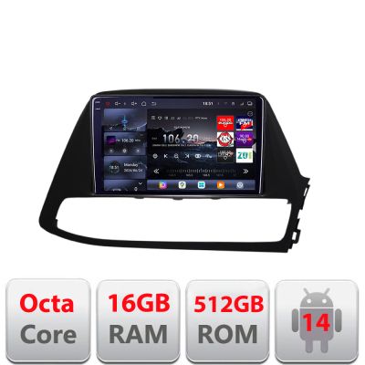 Navigatie Hyundai I30 2018-2021 Edotec kit-1130  8 core QLED 2K 12+256GB 360 Android Waze USB Navigatie Internet Youtube