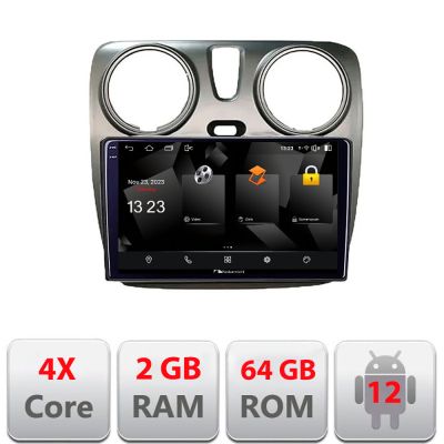 Navigatie Dacia Dokker Android Ecran 720P Quad Core 2+64 carplay android auto