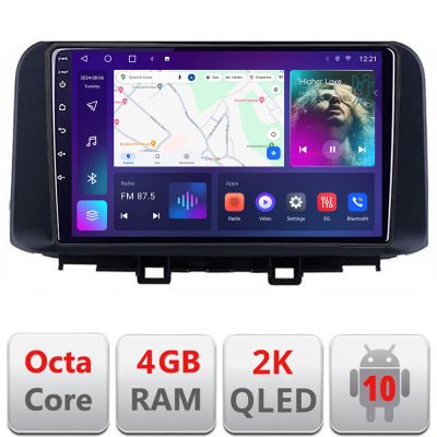 Navigatie Hyundai Kona C-1058 Android Octa Core Ecran 2K QLED GPS 4G 4+32GB 360 KIT-1058+EDT-E410-2K