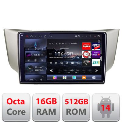 Navigatie Lexus RX 2003-2009 Edotec Kit- rx-03 8 core QLED 2K 12+256GB 360 Android Waze USB Navigatie Internet Youtube Radio