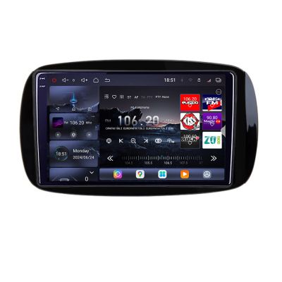 Navigatie Smart For Two 2015- Edotec Kit-Smart15 8 core QLED 2K 12+256GB 360 Android Waze USB Navigatie Internet Youtube Radio