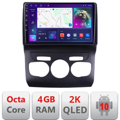 Navigatie Citroen C4 2011-2016 C-241 Android Octa Core Ecran 2K QLED GPS 4G 4+32GB 360 KIT-241+EDT-E410-2K