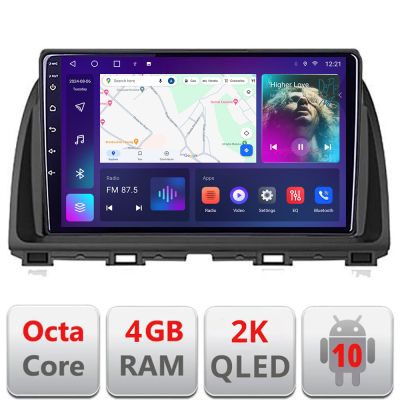 Navigatie CX-5 2012-2015 C-212 Android Octa Core Ecran 2K QLED GPS 4G 4+32GB 360 KIT-212+EDT-E410-2K