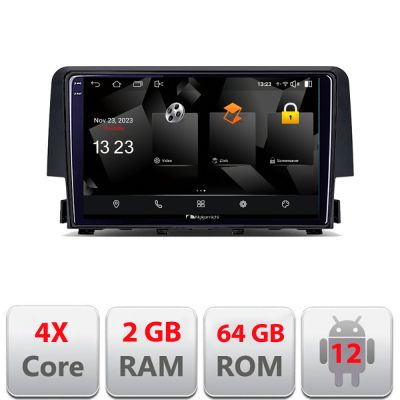 Navigatie Honda Civic 2016-2020 Android Ecran 720P Quad Core 2+64 carplay android auto