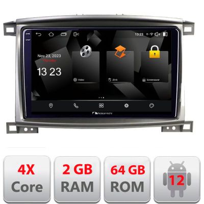 Navigatie Toyota Land Cruiser L100 2002-2008 5230-L100 Android Ecran 720P Quad Core 2+64 carplay android auto v1