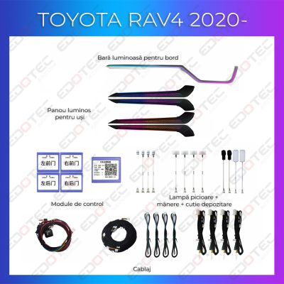 Lumini ambientale Toyota Rav4 2020-2021 set complet control telefon sau sistem original