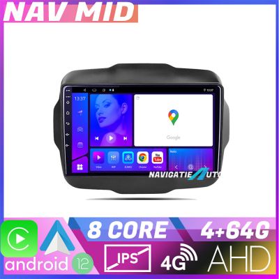 Navigatie Jeep Renegade 2015 2020 KIT 500 EDOTEC-LITE Android Ecran 720P Octa Core 4 64 Carplay