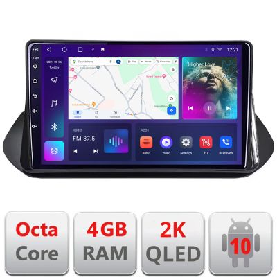 Navigatie Nissan X-trail 2021- QLED 2K Octa core 4+32 DSP 360 Optic FHD internet gps radio carplay android auto kit-x-trail-2021+EDT-E410-2K
