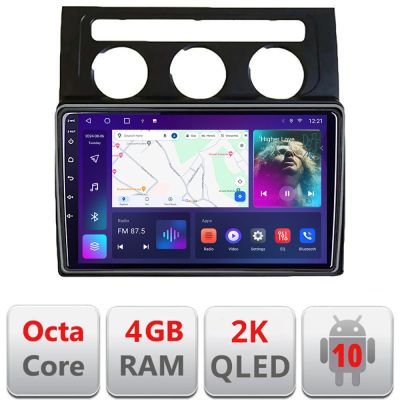 Navigatie VW Touran 2003-2009 clima automata C-touran2 Android Octa Core Ecran 2K QLED GPS 4G 4+32GB 360 kit-touran2+EDT-E410-2K