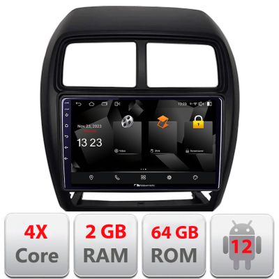 Navigatie Mitsubishi ASX 2017-2021 model facelift Android Ecran 720P Quad Core 2+64 carplay android auto