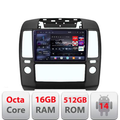 Navigatie Nissan Navara Pathfinder 2005-2010 Edotec Kit-NAV5 8 core QLED 2K 12+256GB 360 Android Waze USB Navigatie Internet Youtube Radio