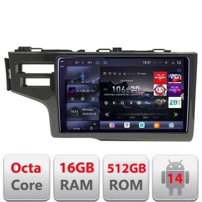 Navigatie Honda Fit 2014-2019 Android radio gps internet 8 core QLED 2K 12+256GB 360 Edotec