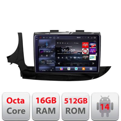 Navigatie Opel Mokka 2016- Edotec Kit-MOKKA2 8 core QLED 2K 12+256GB 360 Android Waze USB Navigatie Internet Youtube Radio