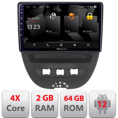 Navigatie Citroen C1 Peugeot 107 Toyota Aygo 2005-2014 Android Ecran 720P Quad Core 2+64 carplay android auto